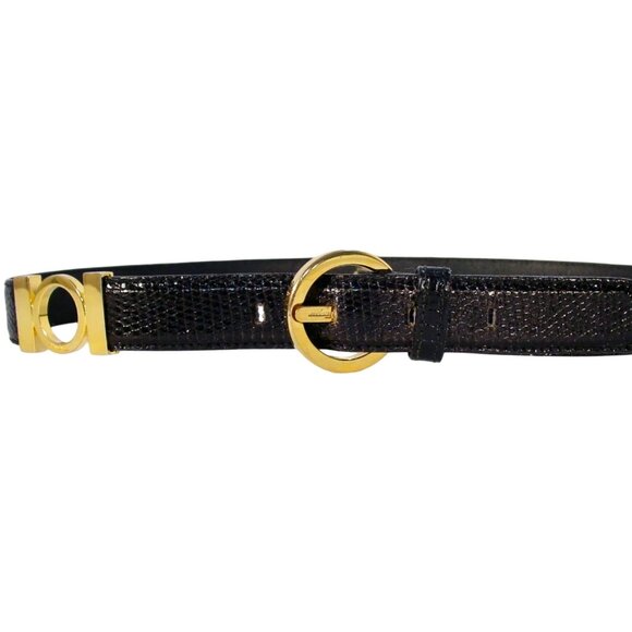FERRAGAMO Gancini Lizard Belt Women's M (28.5-31.5 in) - ITALY - Picture 1 of 9